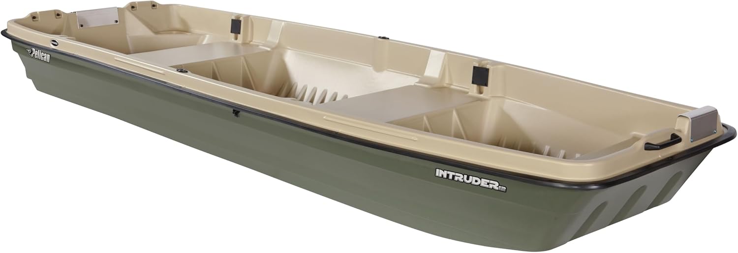Pelican - Boat Intruder 12 - Jon Fishing Boat - 12 ft. - Great for Hunting/Fishing, Khaki/Beige
